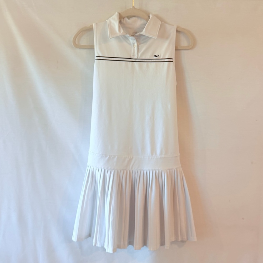 NWOT Rare Vineyard Vines White Pleated Tennis Dress Size XS
